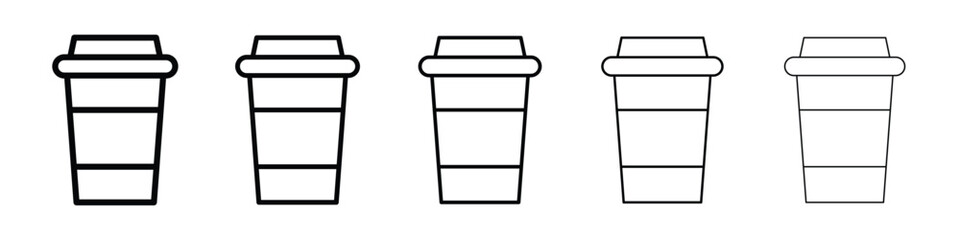 Togo Cup icons in black stroke designs on white background