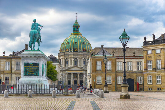 Marble Church and Amalienborg Square, Copenhagen, Denmark