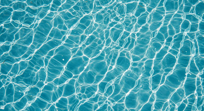 Abstract image of water surface texture with caustics reflections and ripples in the sunlight