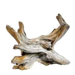 Weathered piece of wood on transparent background