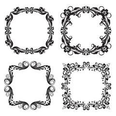 Romantic Sketched Certificate Borders Decorative Vector Floral Frames Set Collection
