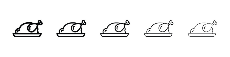 Turkey icons in black stroke designs on white background
