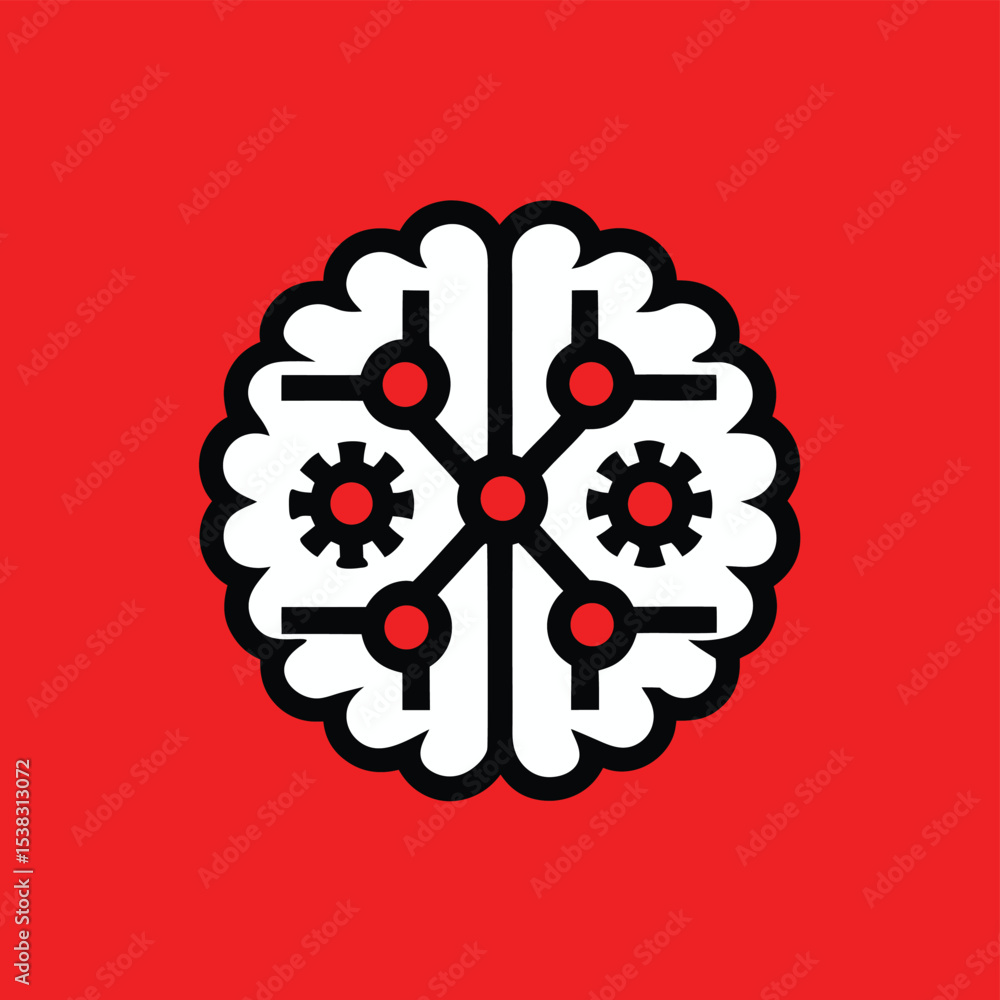 Poster abstract brain circuitry design featuring geometric shapes suitable for digital applications