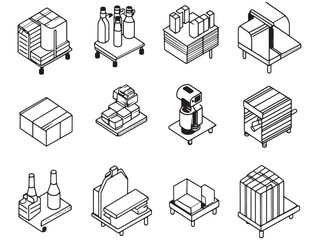 Modern Packaging Line Art Concept For Industrial Use 