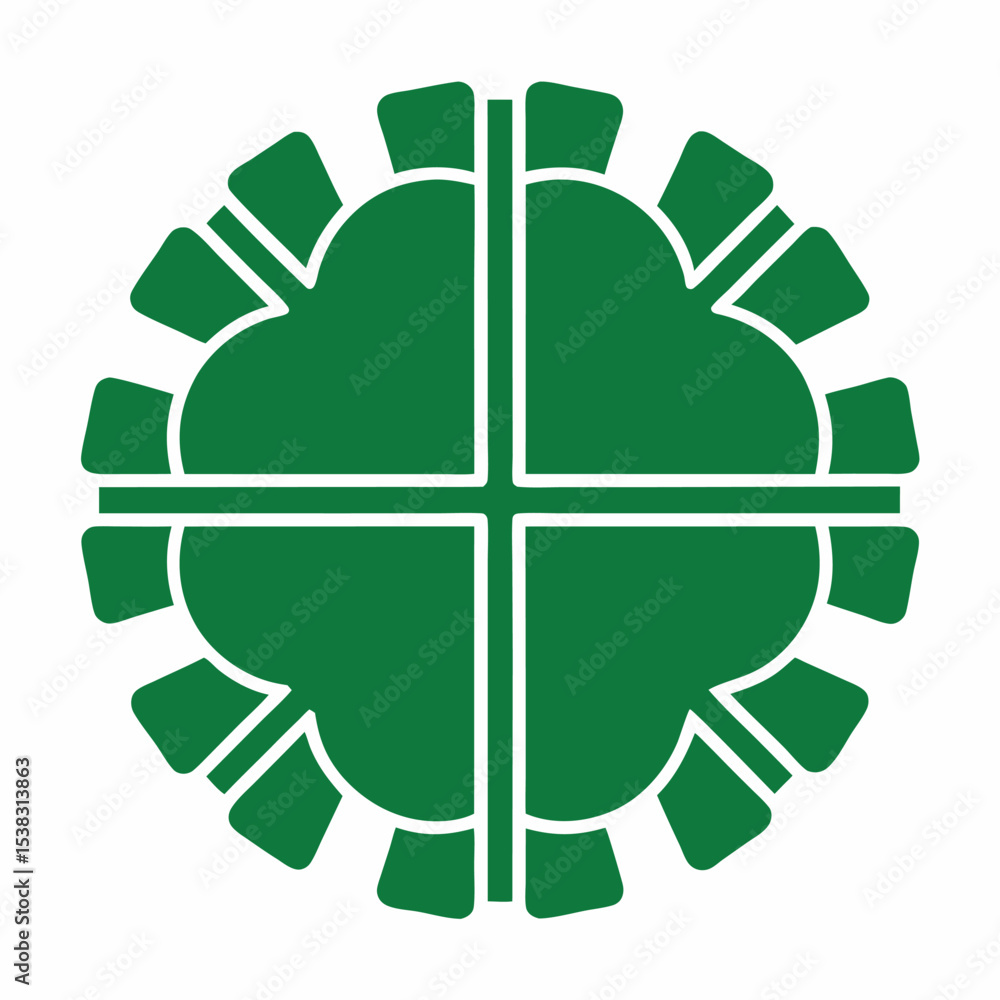 Poster green abstract geometric shape with clean lines suitable for design projects
