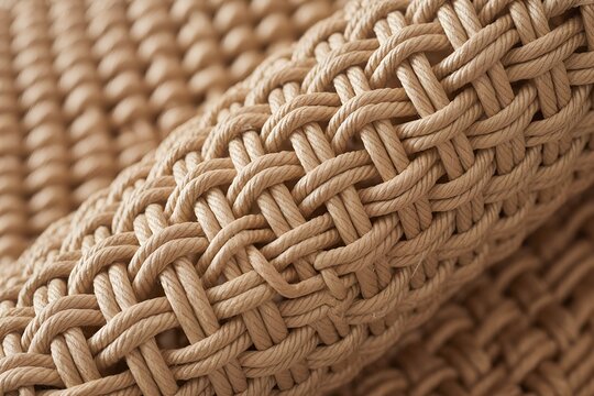 Cream Pressed Linen Texture Background with Fine Vertical Weave


