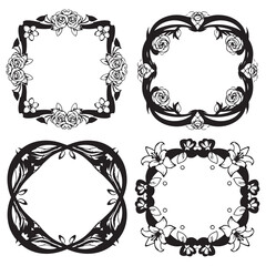 Joyful Spring Decorative Vector Floral Border Packs
