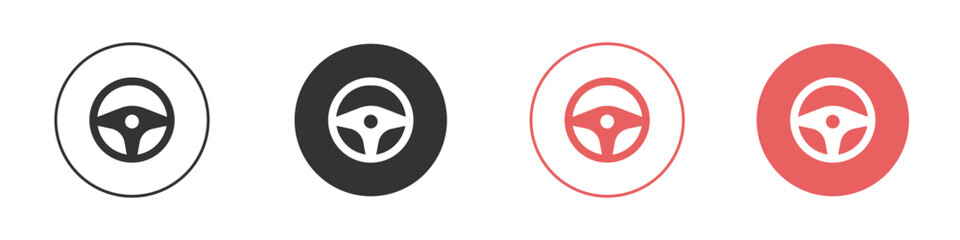 Steering wheel icon simple flat graphic illustration.