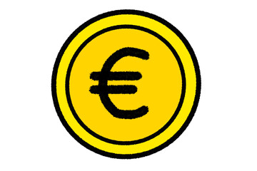 ユーロコインのシンプルなイラスト