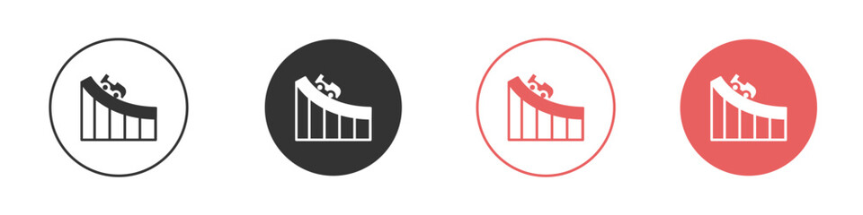 Roller coaster icon simple flat graphic illustration.