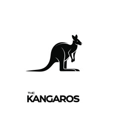 Cute kangaroo silhouette vector illustration
