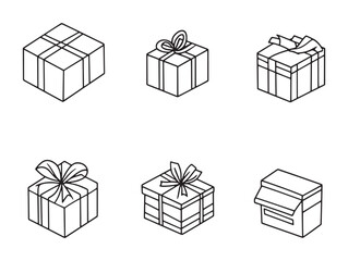Packaging Box Icon Line Art Minimal Vector Design 