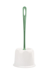 Toilet brush with holder isolated on white. Hygiene. Cleaning.
