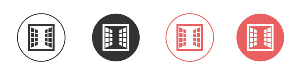Open window icon simple flat graphic illustration.
