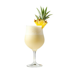 Refreshing tropical pina colada cocktail with fresh pineapple garnish isolated png