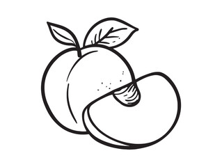 Peach Sorbet Outline Vector Art Perfect For Menu Design 