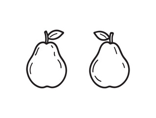 Pear Crumble Delicious Dessert Line Art Vector 