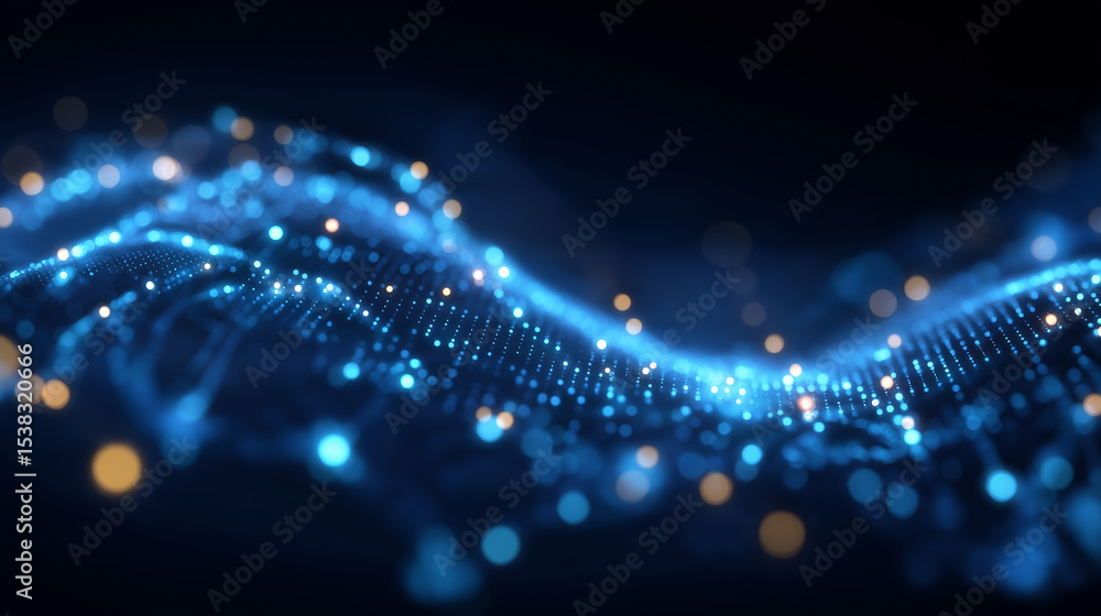 Poster global business network structure with vibrant data lines
