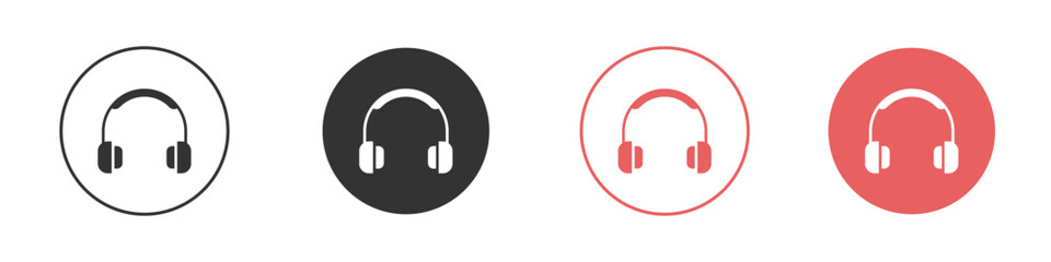 Headset icon simple flat graphic illustration.