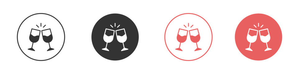 Glass-cheers icon simple flat graphic illustration.