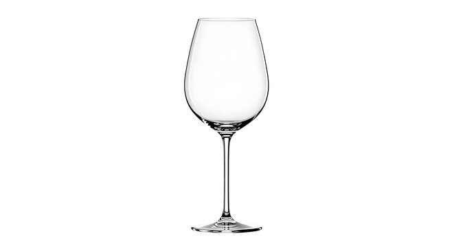 Elegant empty wine glass isolated on white background
