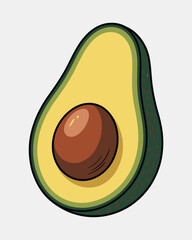 Half of a Fresh Ripe Avocado with Seed