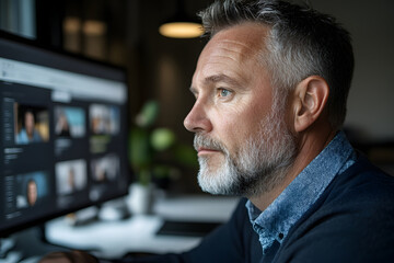 Professional development webinar with focused participant Generative AI