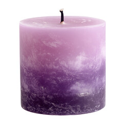 Purple pillar candle solated on transparent or white background	
 