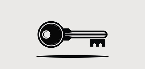 Abstract Black Key Icon Design Graphic