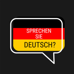 Do You Speak German speech bubble icon with german text. Vector icon for educational materials or language courses