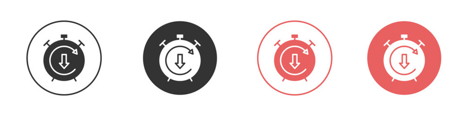 Down time icon simple flat graphic illustration.