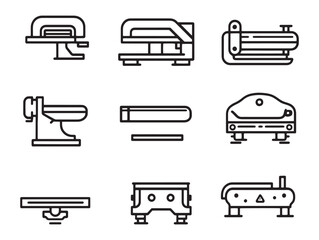 Press Brake Industrial Machine Line Art Vector Illustration 