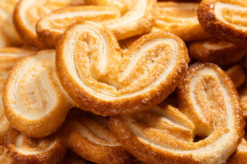 Dessert. Puff pastry cookies spin slowly	