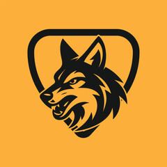 Coyote Head Vector Logo – Black and White