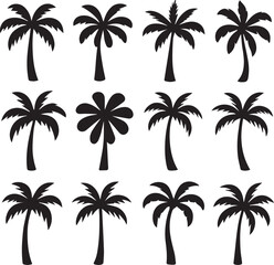 Obraz premium Palm Tree Silhouette Vector Collection