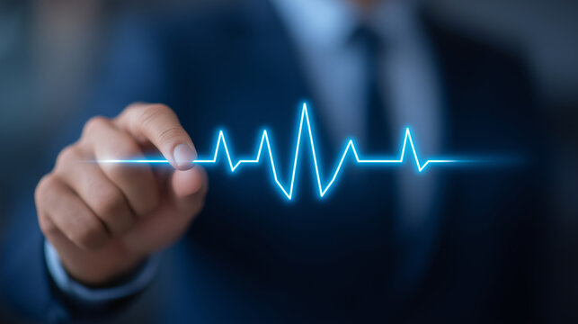 Businessman Analyzing Medical Business Growth in Healthcare Industry