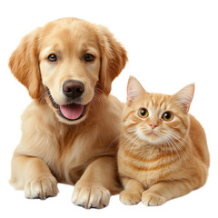 Fototapeta premium Dog and cat together pet on transparent background