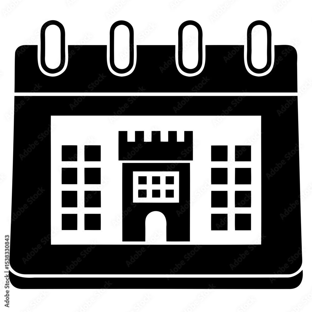 Fototapete minimal university schedule calendar vector silhouette transparent background and png