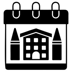 University Calendar Outline Silhouette Vector Art Transparent Background