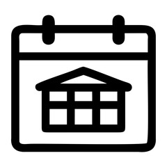 Black Vector University Calendar Icon Transparent Background Clipart