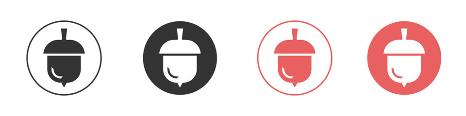 Acorn icon simple flat graphic illustration.