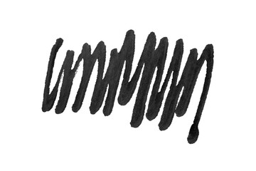 Realistic rough black marker. Set of ink lines. The doodle is drawn on a white isolated background with a black marker. Hand painted. Black marker on paper isolated on white background