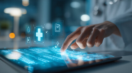 Digital Healthcare Doctor using Tablet for Patient Data Analysis