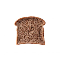 A slice of brown bread on a white isolated background, showcasing its texture and unique characteristics, perfect for various culinary uses and food photography.