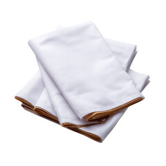 A stack of clean, crisp white napkins folded neatly. Ideal for restaurant settings, catering events, or dining table settings. Perfect for enhancing the dining experience.