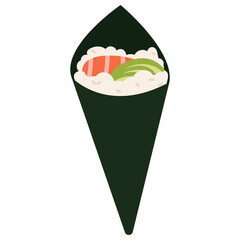 Temaki salmon avocado sushi