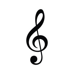 Black Treble Clef Music Note Symbol Graphic musical symbol
