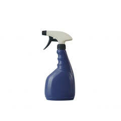 Blue spray bottle with trigger nozzle on white isolated background, ideal for cleaning or industrial use.