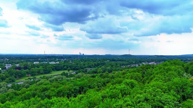 Drone view on a mountain in Gelsenkirchen