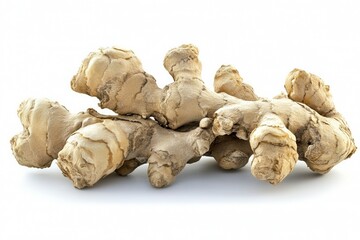 Fresh Ginger Root, a Knobby, Beige Root Vegetable Known for Its Aromatic Flavor and Culinary Uses, Ideal for Cooking and Health Remedies